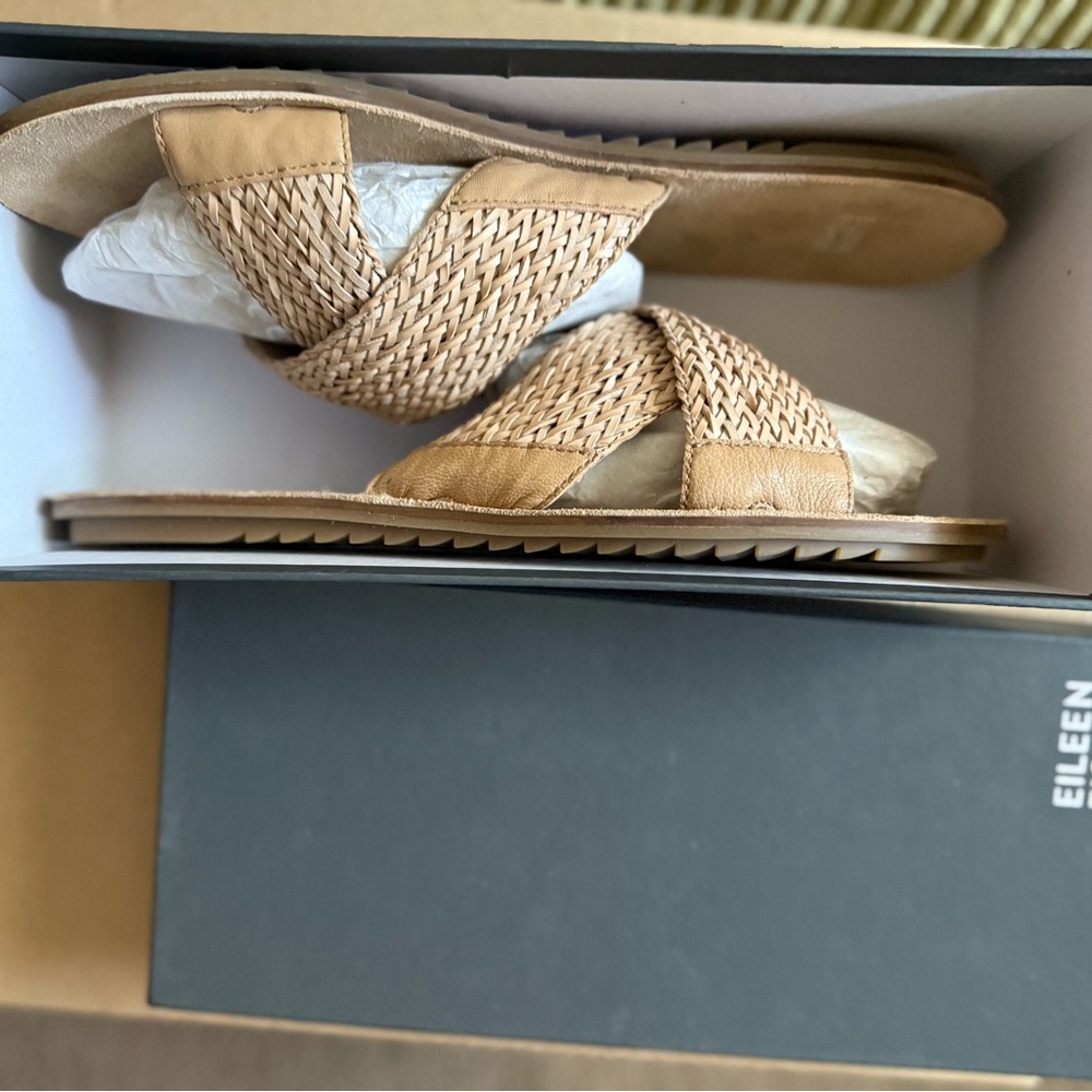 Eileen fisher latte braid sandals - Picture 2 of 3